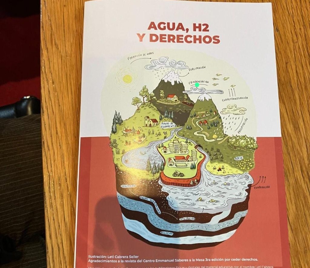Imagen del folleto con una ilustración que muestra rios y zonas verdes